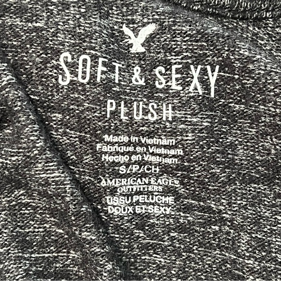 Soft & Sexy Cold Shoulder Top Long Sleeve‎ Ruffle Trim Gray Heathered Blouse SM - Picture 4 of 5